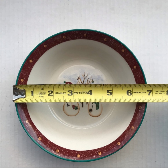 Set Of 2 Royal Seasons ‘Snowman’ Stoneware Coupe Soup/Cereal Bowls - Picture 4 of 5